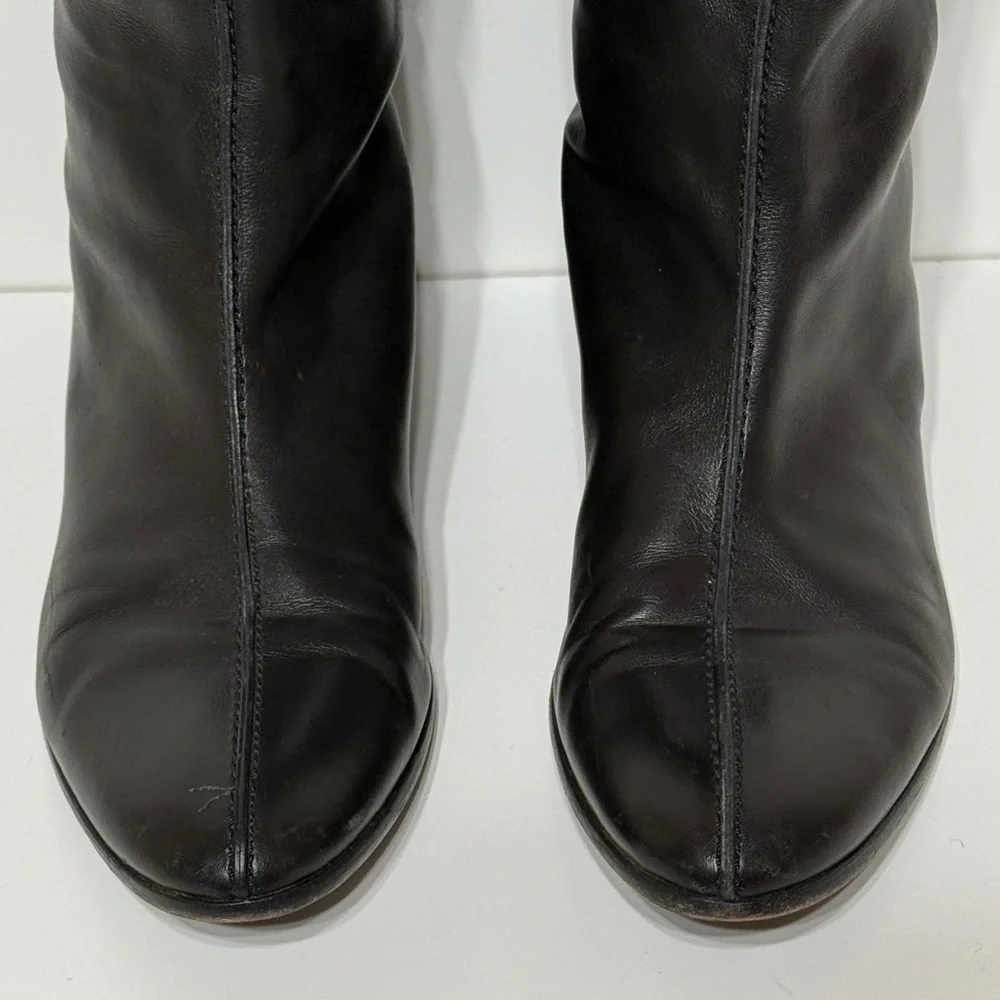 Sergio Rossi Knee High Tall Boots with Side Buckle Detail